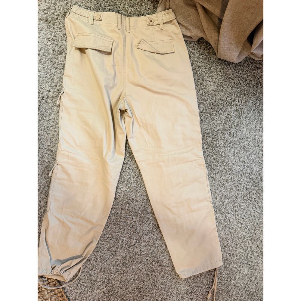 Forever 21 100% Cotton Cargo Joggers EUC Tan M - Picture 4 of 5
